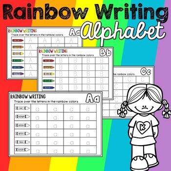 rainbow writing bundle  prep   rainbow education tpt