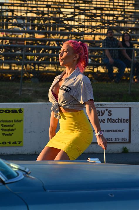 Retro Drag Race Flag Girl At Steel In Motion 2014 At The