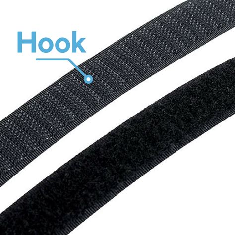 hook loop fastener black mm hook