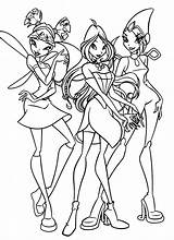 Winx Club Coloring Color Pages Kleurplaat Colouring Bloom Tecna Musa Stella sketch template
