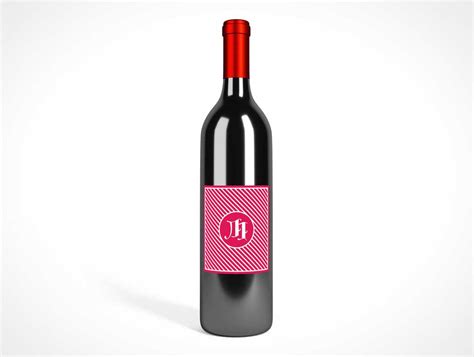 dark wine bottle front label branding psd mockup psd mockups