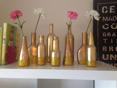 gold spray paint  glass bottles inspirations   edit