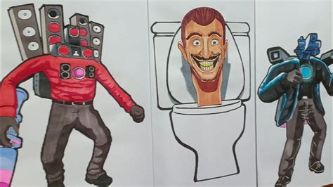 draw titan camera man  speaker man  skibidi toilet youtube