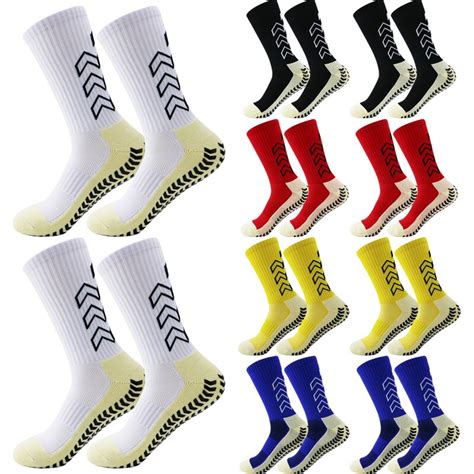paar nieuwe competitie training antislip siliconen voetbal sokken medium streep mannen vrouwen