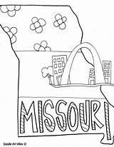Missouri Coloring Pages Doodle Printable Alley Getcolorings States Outline sketch template
