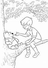 Pooh Winnie Printable Coloring Christopher Colouring Pages Ecoloringpage sketch template