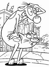 Catdog Coloring Pages Print Color Cartoon Kids sketch template