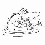 Coloring Crocodile Pages Printable Croc Toddler Crawfish sketch template