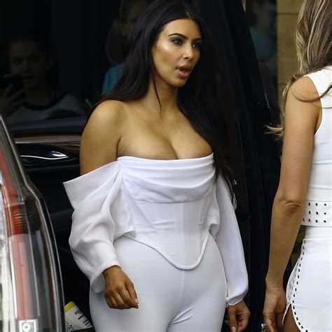 Kim Kardashian White Jumpsuit In Miami April 2016
