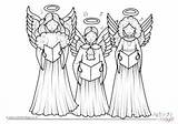 Angel Colouring Choir Pages Angels sketch template