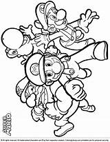 Mario Super Brothers Coloring Color Library Print sketch template