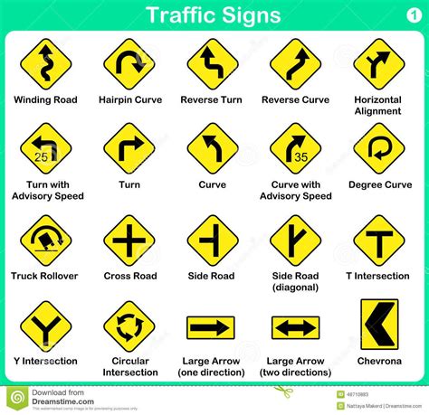 illustration  traffic sign collection warning road signs illustration  danger highway