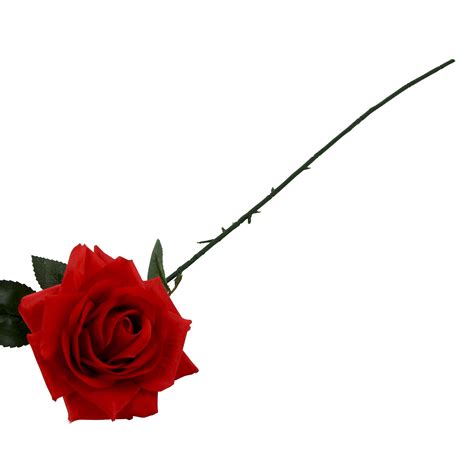 large plastic premium open rose fake flowers silk single stem
