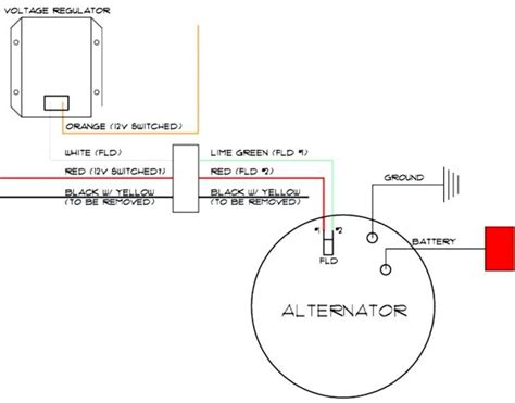 chevy  wire alternator wiring wiring diagram detailed  wire alternator wiring diagram