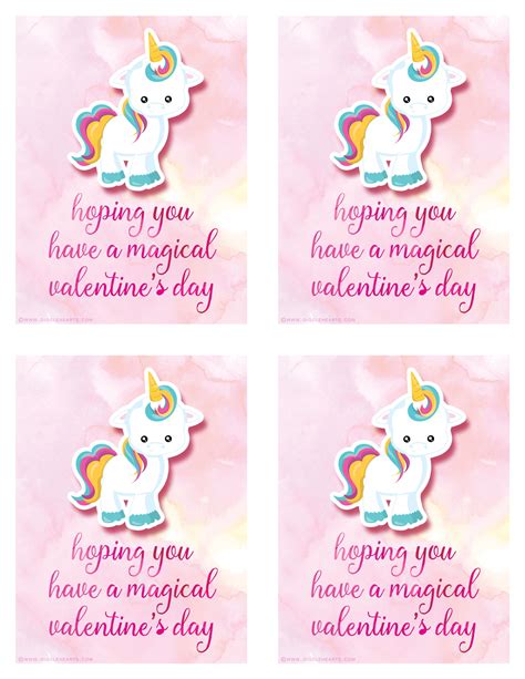 printable unicorn valentine cards paper trail design prettiest