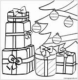 Wrapped Gifts Pages Xmas Coloring Tree Color Kids Christmas sketch template