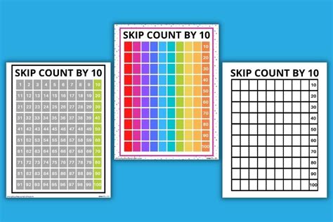 printable skip counting charts skip counting