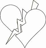 Coloring Pages Hearts Cliparts Wings Heart Broken sketch template