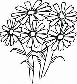 Coloring Flowers Book Clip Clipart Clker Vector Large sketch template