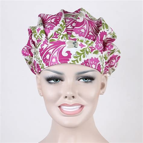 buy medical bouffant caps  cotton  pink  small