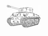 Sherman M4 Outline Tank Drawing Coloring Mc14 Sketch sketch template