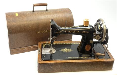 cased vintage singer hand crank sewing machine decorative antiques collectors sale