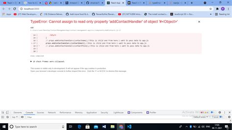 reactjs typeerror  assign  read  property addcontacthandler  object