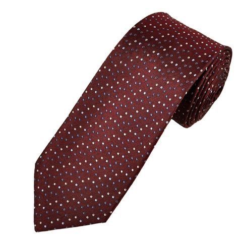 burgundy blue and silver dot patterned men s silk tie from ties planet uk