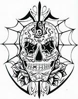 Tattoo Skull Coloring Dead Pages Skulls Mexican Angels Tattoos Demons Designs Adult Sugar Awesome Totenkopf Printable Drawing Stencils Car Books sketch template