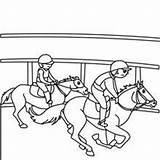 Horse Jockey Coloring Pages Horses Galloping Racing Race Kids Sport Hellokids sketch template