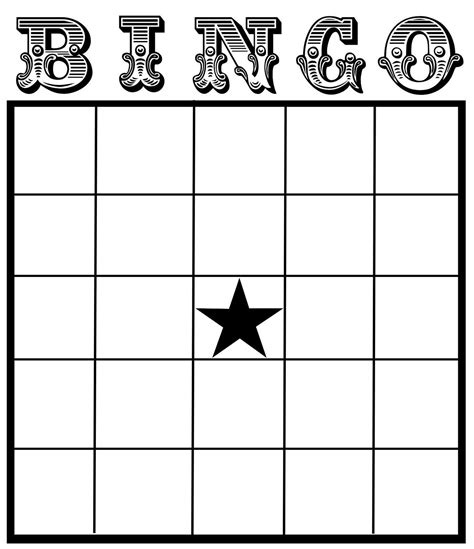 blank bingo card  printable