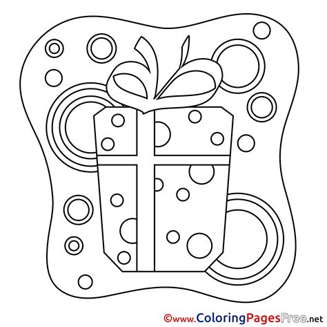 picture gift colouring sheet  happy birthday