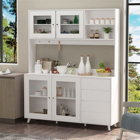buy aiegle large kitchen hutch storage cabinet pantry cabinets