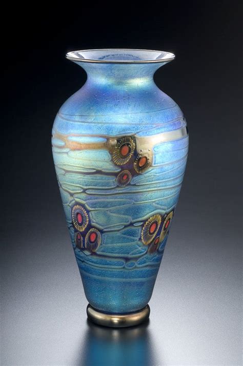 Blue Currents Murrini Vase By David Lindsay Art Glass Vase Artful