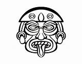 Mask Mayan Aztec Coloring Pages Kids Warrior Masks Drawing Template Symbol Colorear Printable Clipartmag Sammy Jo Reilly sketch template