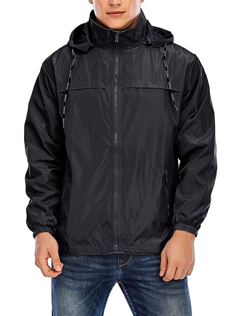 youloveit men windbreaker jacket lightweight rain board jacket raincoat windbreaker hooded