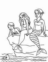Mermaids Coloring Pages Mermaid Group Colouring Hellokids Color Print Kids Sirene sketch template