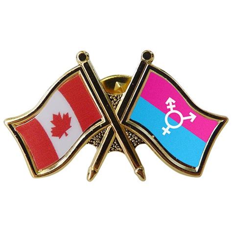canada transgender cross pin crossed flag pin friendship pin