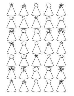party hat coloring pages  sunset lane