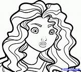 Merida Brave Draw Drawing Disney Coloring Pages Drawings Step Princess Cartoon Face Hair Princesses Movie Characters Gif Wavy Dragoart Color sketch template