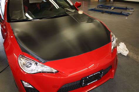 carbon fiber wrapped hood carbon fiber wrap hot rod red carbon fiber