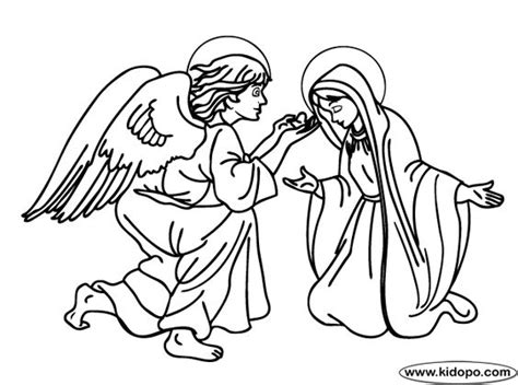 angel gabriel appears  mary catholic kids coloring pages