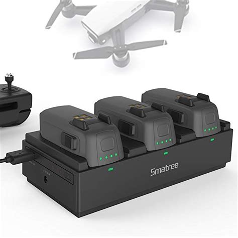 smatree portable charging station compatible  dji spark drone intelligent battery spark