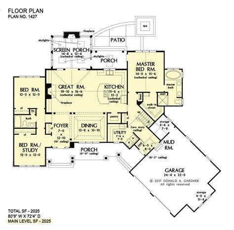 home plan  oliver  donald  gardner architects floor plans house plans  story