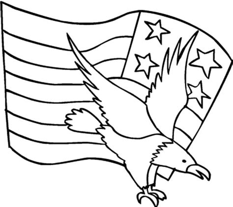 american eagle  flag day coloring pages  print