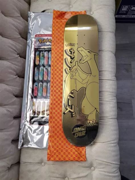 santa cruz  pokemon blind bag gold charizard skateboard deck rare