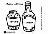 Mustard Coloring Catsup Pages Ketchup Template Edupics sketch template