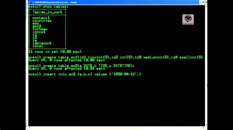 mysql create table datetime data type