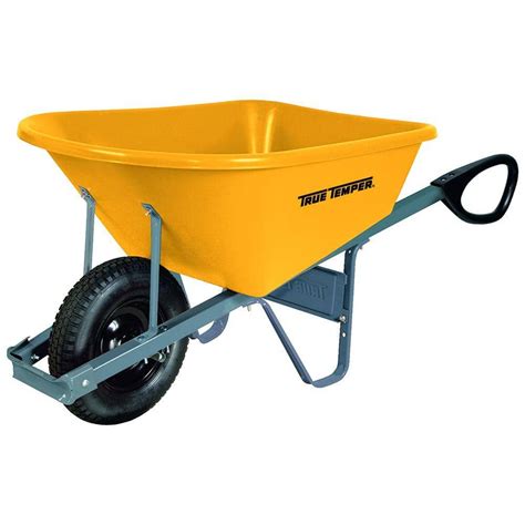true temper  cu ft poly wheelbarrow  total control handles rptc  home depot