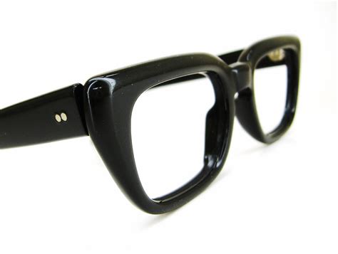 vintage mens 1950s horn rim glasses eyeglasses eyewear black